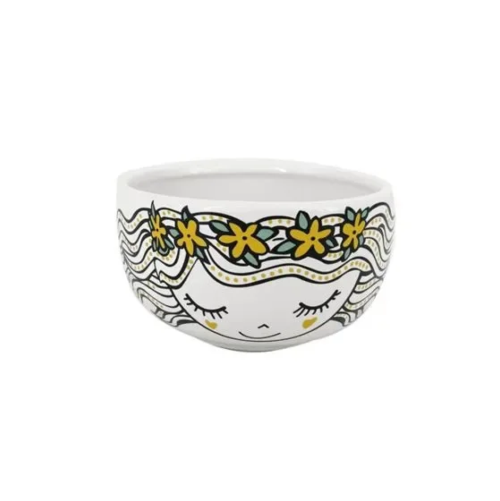 L’Arcolaio Ciottola bowl volto donna – Ceramica dipinta H 6 D 11 cm