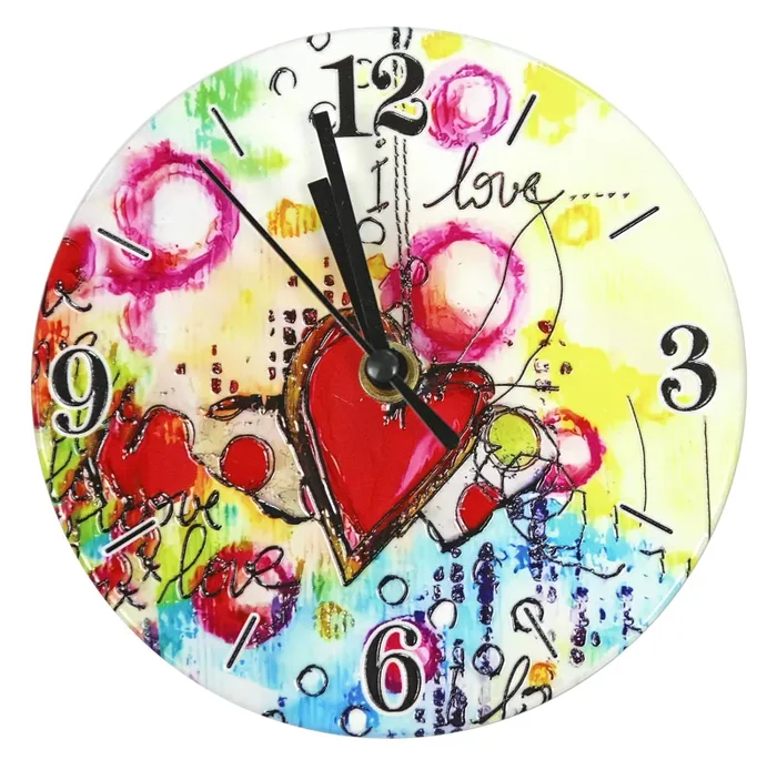 Linea Due Elle Orologio Ceramica Decorazioni Cuori D 13 Cm