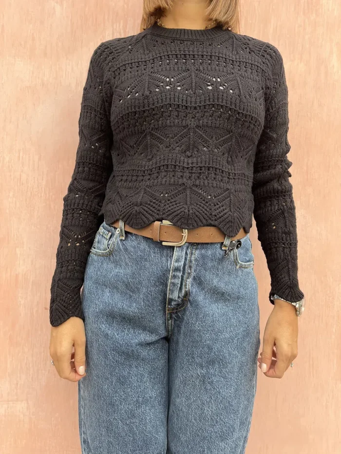 MAGLIONE CORTO UNCINETTO Online - immagine 2