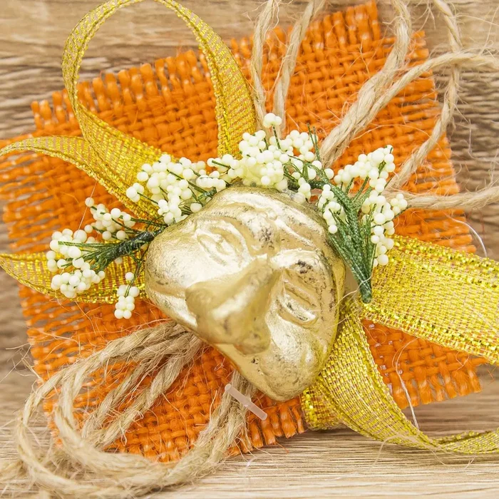 Magnete Maschera di Pulcinella Oro Bella Napoli - immagine 2