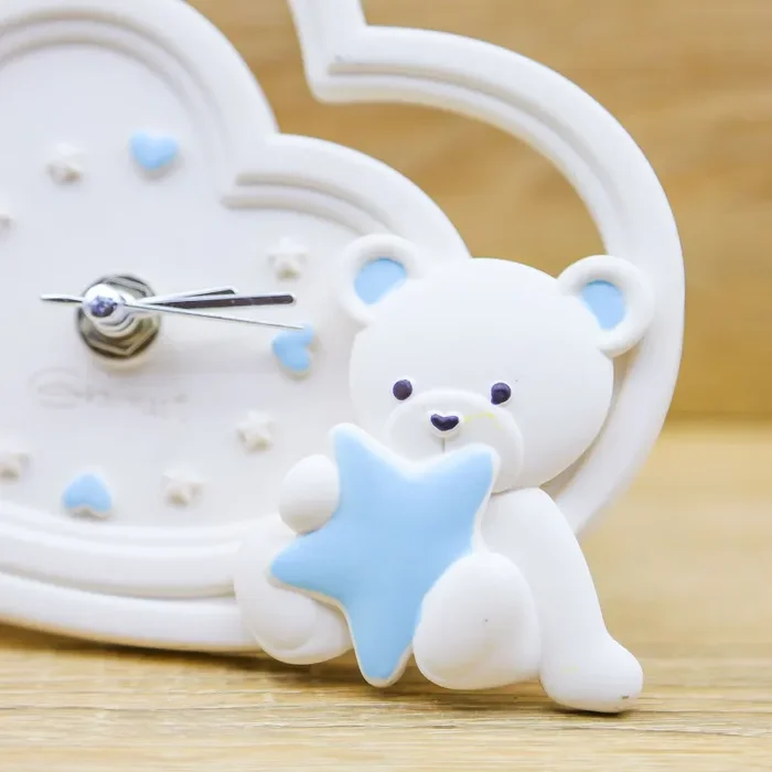 Orologio Cuore con Orsetto Celeste Giovinarte - immagine 2