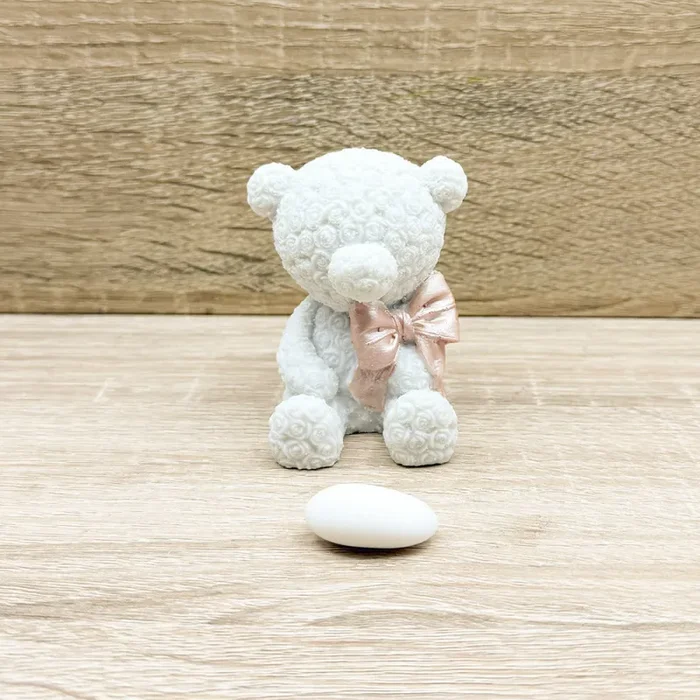 Orsetto con Fiocco Rosa Orchidea