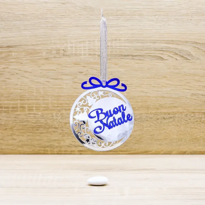 Palla di Natale Argento e Blu