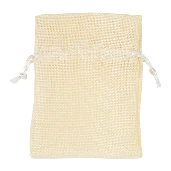 Piovaccari Bustina Portaconfetti Tela H 12 x 9 Cm Cream 10 Pz