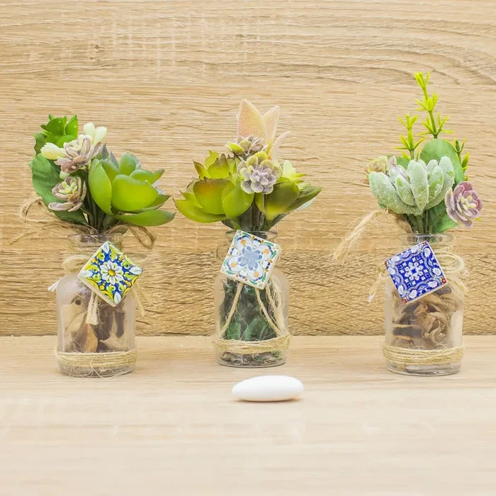 Porta Profumi, Mattoncino con Decori Stile Vietrese e Piantina