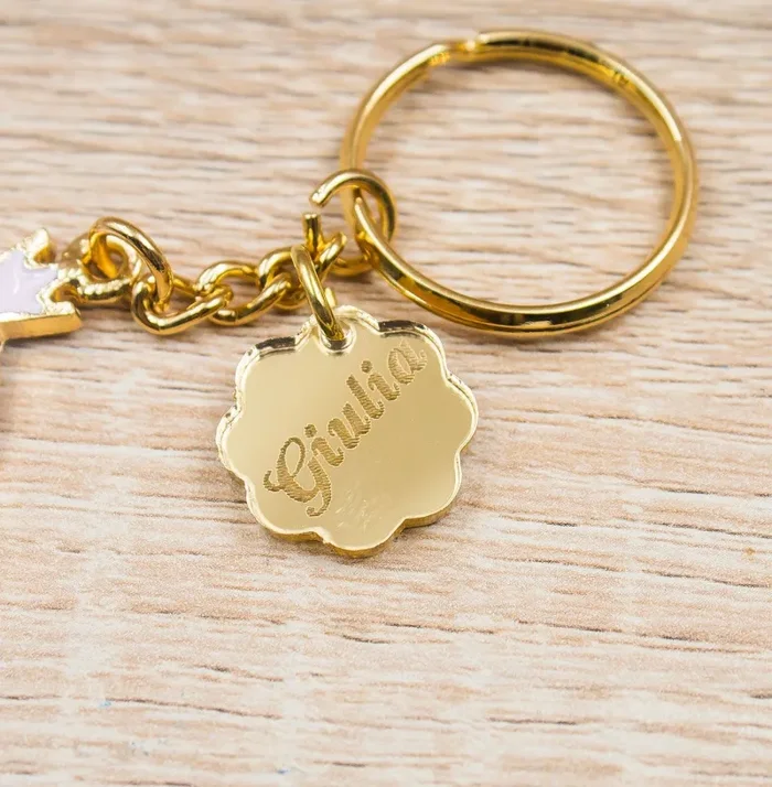 Portachiavi Corno Portafortuna Oro 24Kt Personalizzato - immagine 3