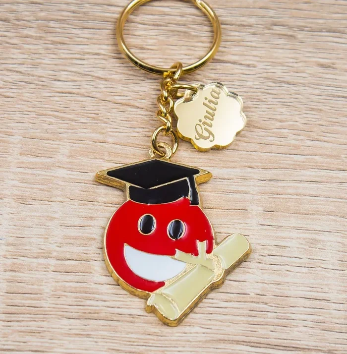 Portachiavi Smile Laurea Oro 24Kt Personalizzato - immagine 2