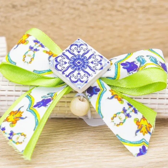 Portaconfetti Bamboo Stile Vietrese Verde - immagine 2