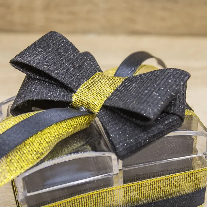 Portaconfetti Nero e Oro 10 Confetti - immagine 2