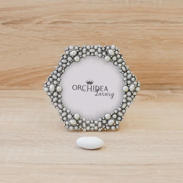 Portafoto Esagonale con Perle Luxury