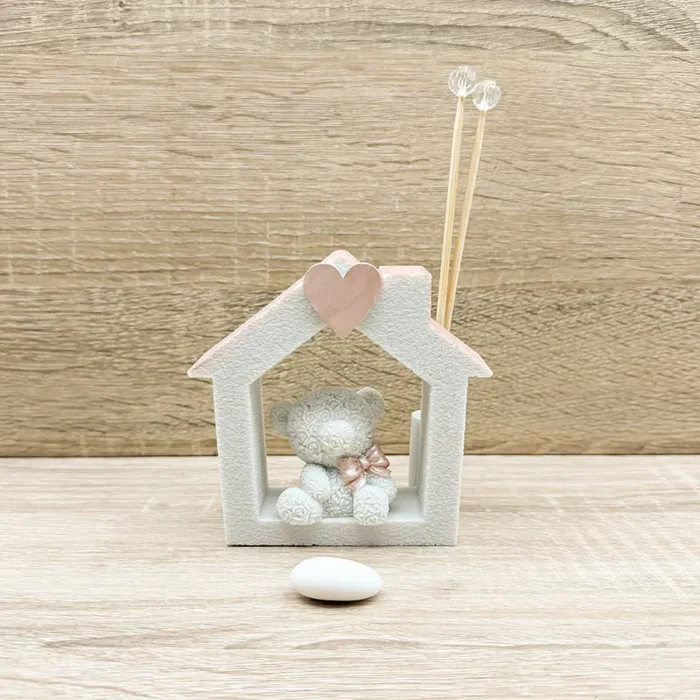 Profumatore Casetta con Orsetto Rosa Orchidea Vendita calda online