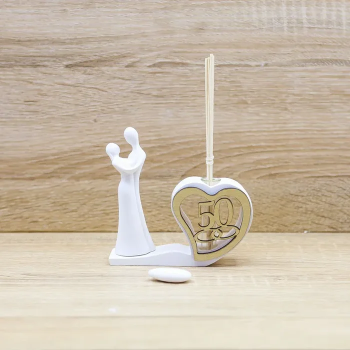 Profumatore Cuore con 50 e Coppia Sposi Vendita online