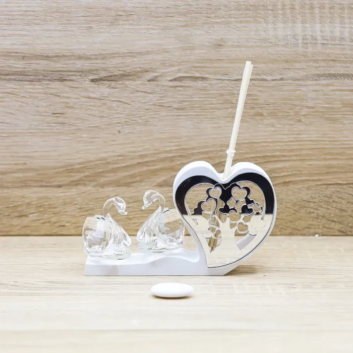 Profumatore Cuore con Albero della Vita e Cigni