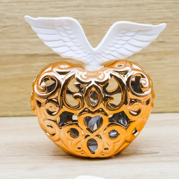 Profumatore Cuore Oro Rosa con Ali Claraluna - immagine 2