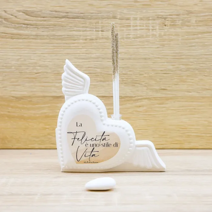 Profumatore Cuore Tortora con Ali Claraluna Moda