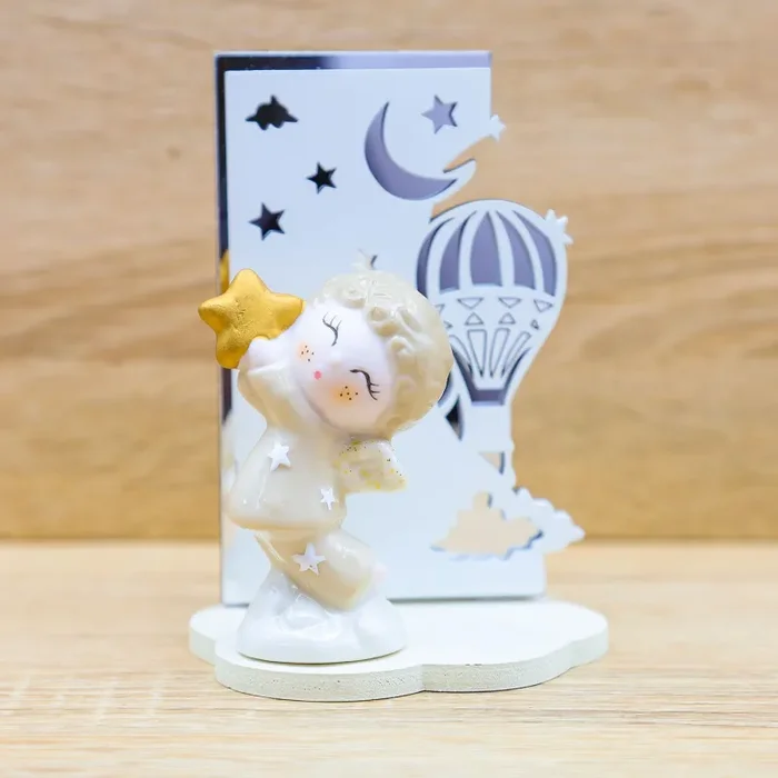 Quadretto con Angioletto Maschio con Stella Oro Claraluna - immagine 2