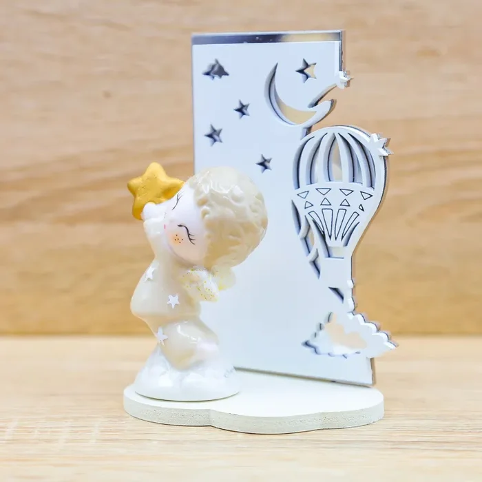 Quadretto con Angioletto Maschio con Stella Oro Claraluna - immagine 3