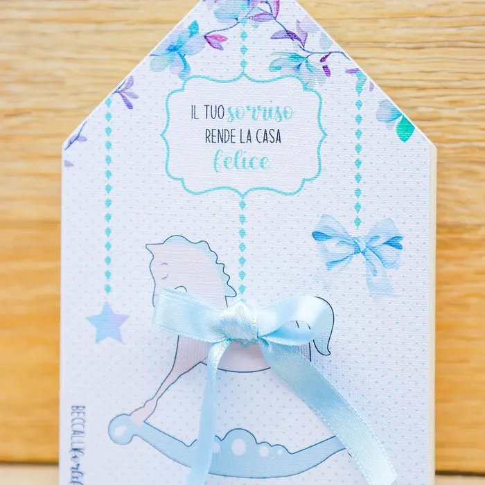 Quadretto con Cavallo a Dondolo Celeste Beccalli - immagine 2