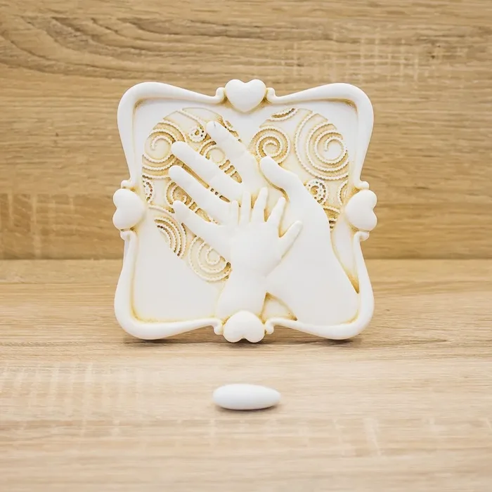 Quadretto con Mani Mamma e Bimbo/a Lully Argenti