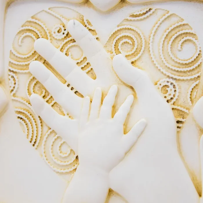 Quadretto con Mani Mamma e Bimbo/a Lully Argenti - immagine 2