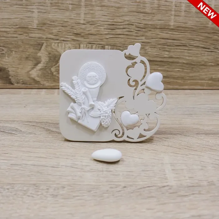 Quadretto Cuoricini con Calice Comunione