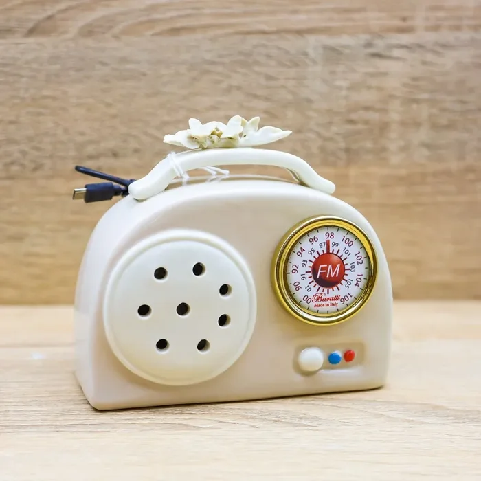 Radio Cassa Bluetooth Porcellana Tortora - immagine 2