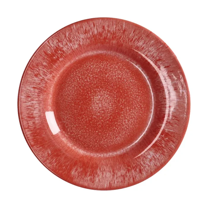 Regalo Italiano Piatto Frutta Melamina D 22 Cm H 2 Cm Corallo