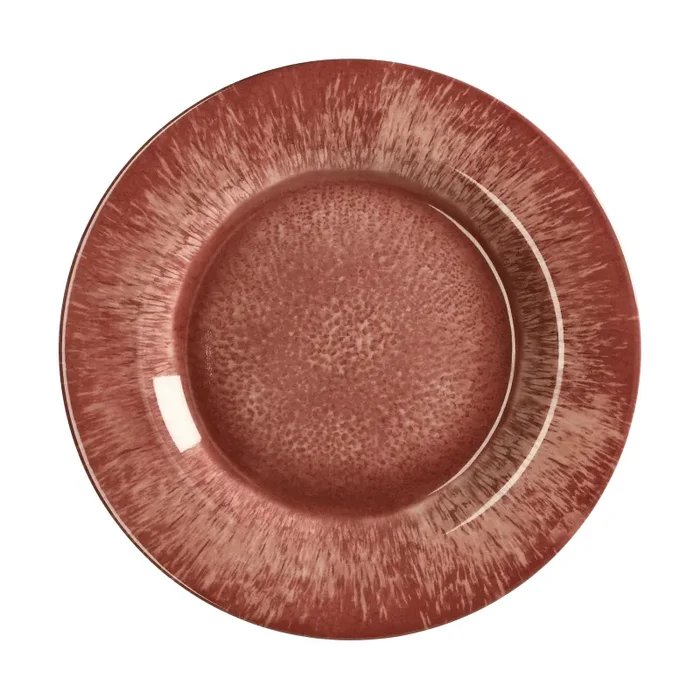 Regalo Italiano Piatto Frutta Melamina D 23,5 Cm H 2,5 Cm Tortora