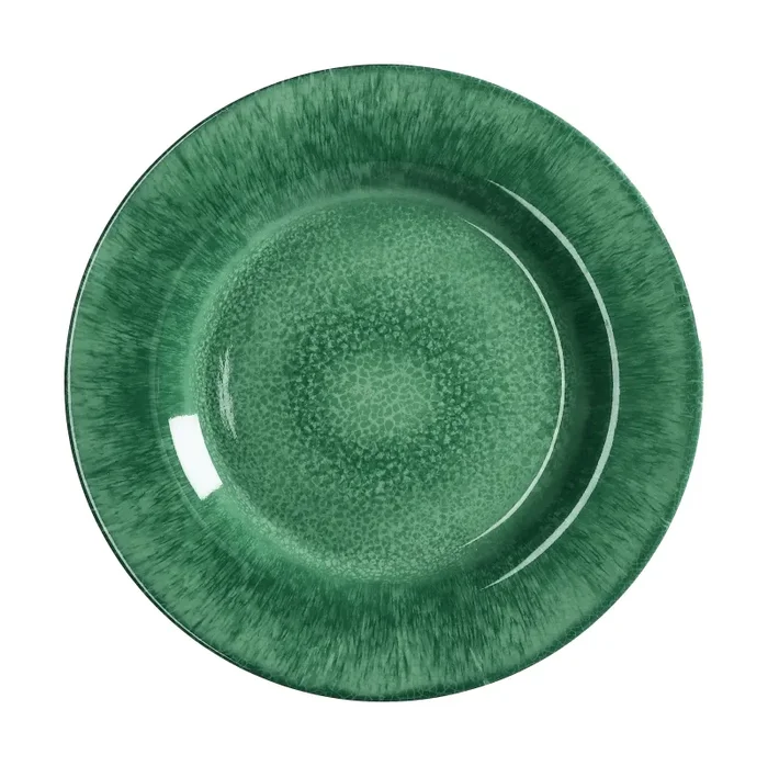 Regalo Italiano Piatto Frutta Melamina D 23,5 Cm H 2,5 Cm Verde