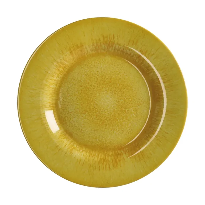 Regalo Italiano Piatto Piano Melamina D 28 Cm H 3 Cm Giallo