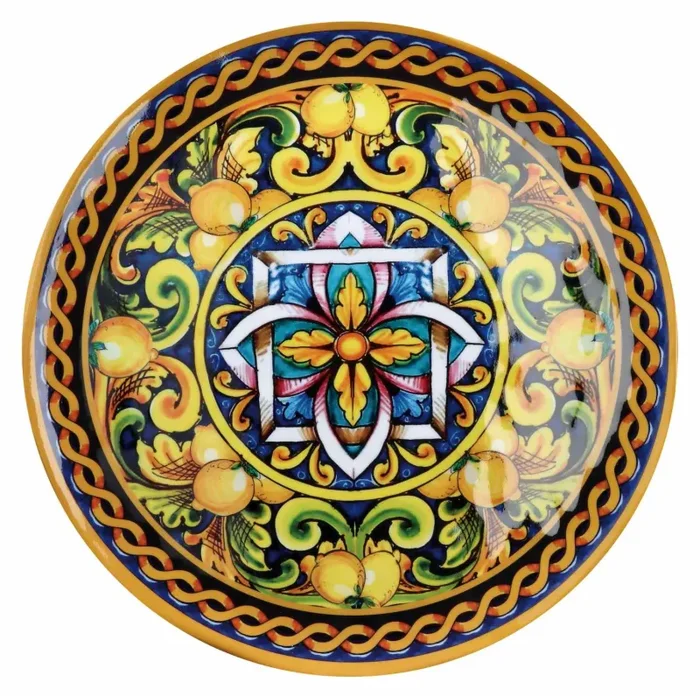 Regalo Italiano Piatto Piano Melamina Lemon D 27,5 Cm H 3 Cm Giallo Saldi