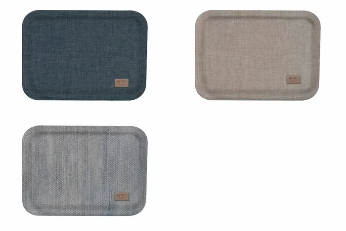 Regalo Italiano Vassoio Rettangolare Ass. H 2 Cm 38 x 28 Cm Blu Grigio Celeste 1 Pz