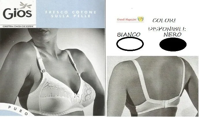 REGGISENO GIOS 100% COTONE ART.301 MISURA E COLORE A SCELTA