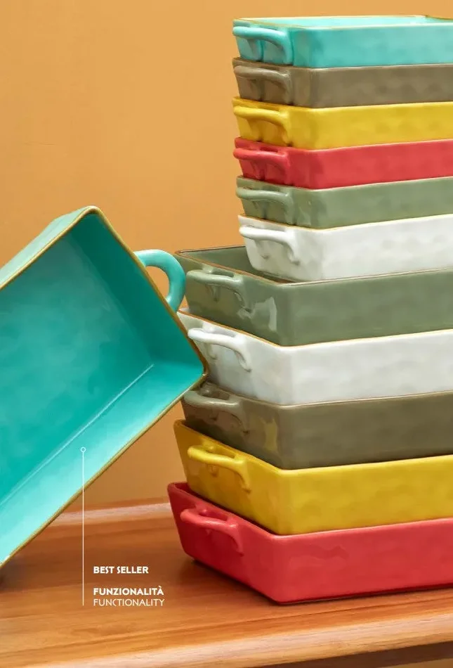 ROSE & TULIPANI Concerto Verde Acqua Teglia 38 x 22 x 7,5 Cm - immagine 2