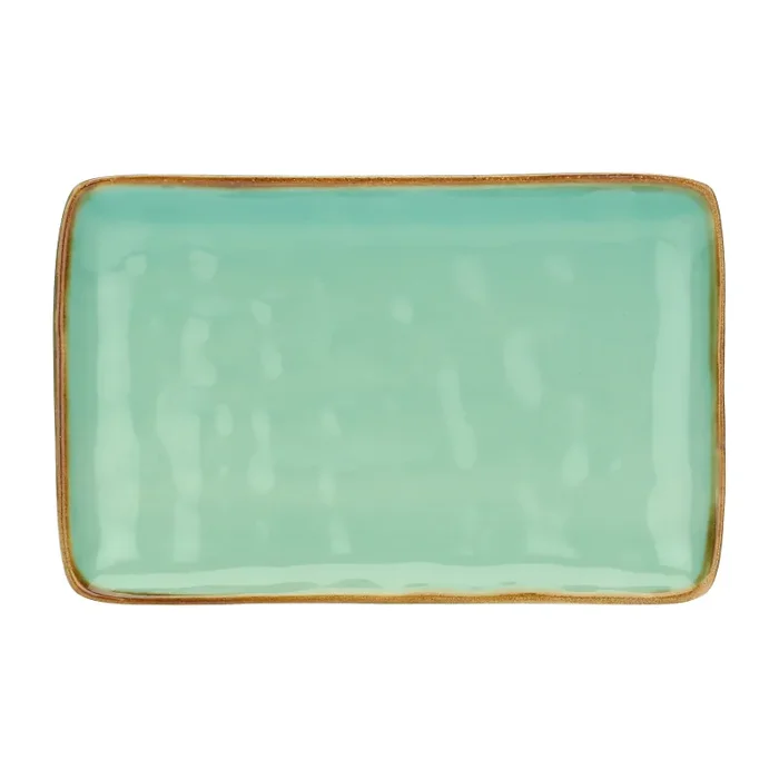 ROSE & TULIPANI Concerto Verde Acqua Vassoio Rettangolare 20 x 13