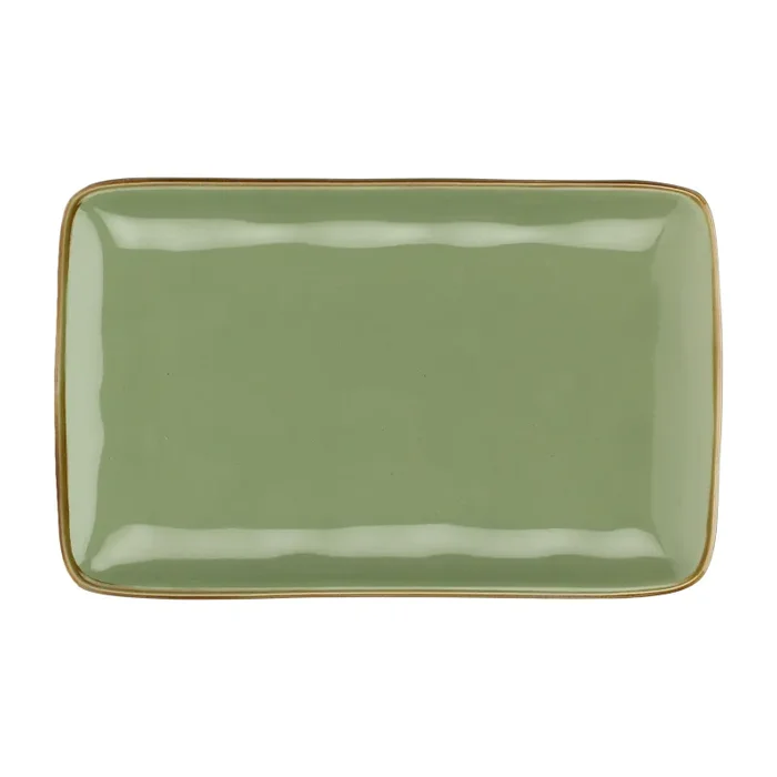 ROSE & TULIPANI Concerto Verde Oliva Vassoio Rettangolare 20 x 13 Cm