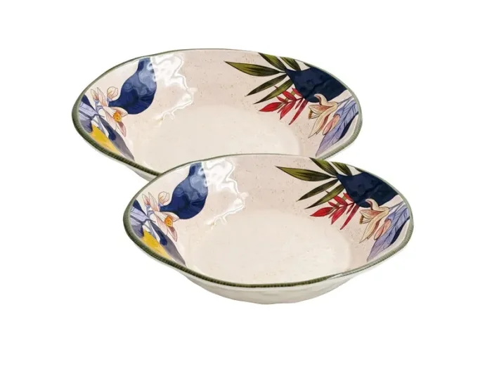 ROSE & TULIPANI Limù Set 2 Piatti Fondi D 21 Cm Agrumi Melamina