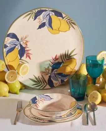 ROSE & TULIPANI Limù Set 2 Piatti Fondi D 21 Cm Agrumi Melamina - immagine 2