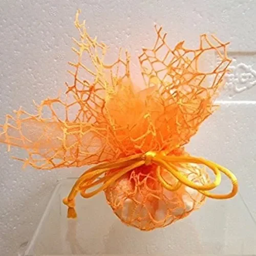 Sacchetti Portaconfetti Bomboniere Velo Rete tondo con Tulle Arancio – 25 PZ OFFERTA