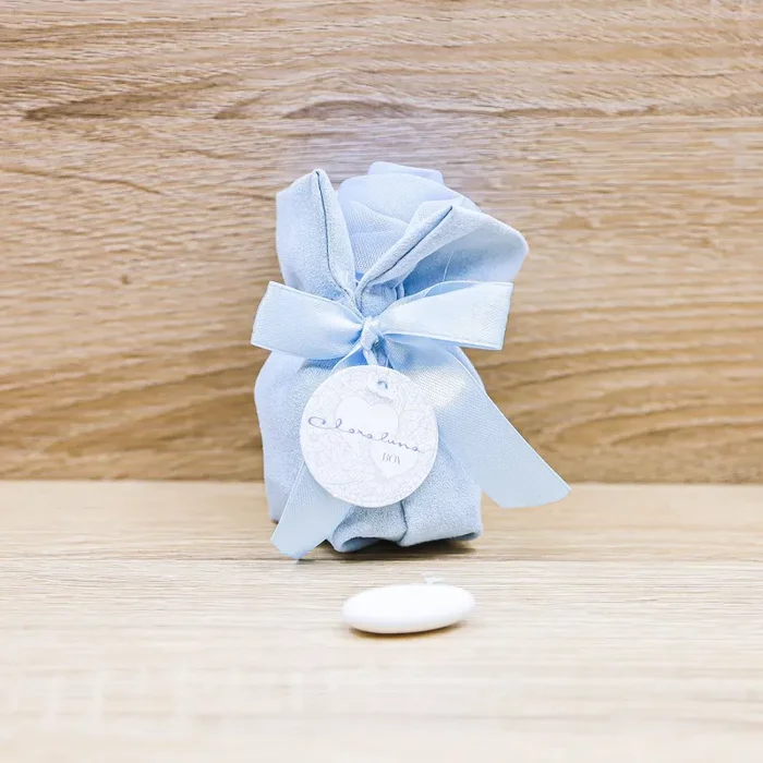 Sacchetto Azzurro con Rosa Piccolo “Boy” Claraluna