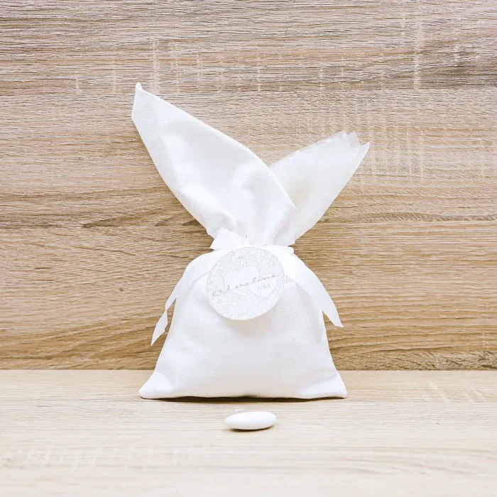 Sacchetto Bianco Pois Grande “Love” Claraluna