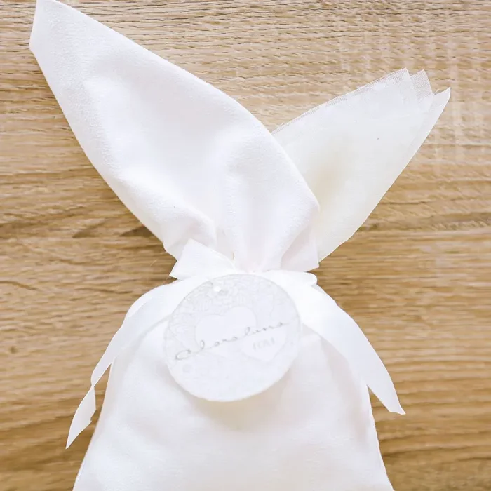 Sacchetto Bianco Pois Grande “Love” Claraluna - immagine 2