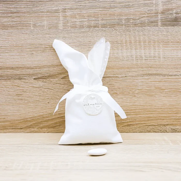 Sacchetto Bianco Pois Medio “Love” Claraluna