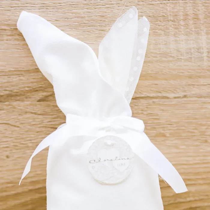 Sacchetto Bianco Pois Medio “Love” Claraluna - immagine 2