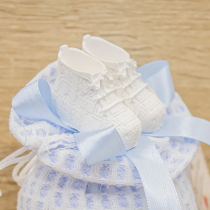 Sacchetto Celeste e Bianco con Scarpette e Sali Profumati Francesi La Vie en Rose - immagine 3