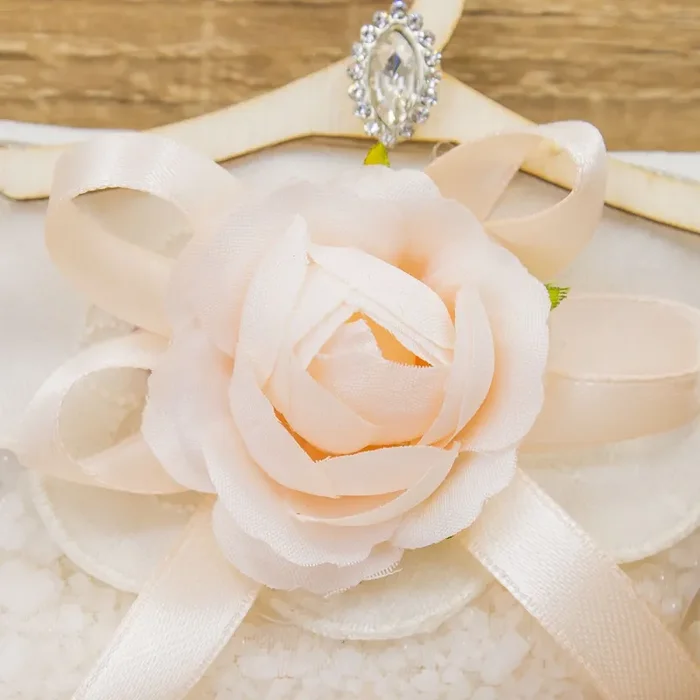 Sacchetto con Gruccia, Sali Profumati e Fiore Pesca La Vie en Rose - immagine 2