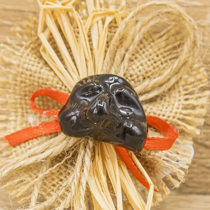 Sacchetto con Magnete Maschera di Pulcinella Nera Piccola Bella Napoli - immagine 2