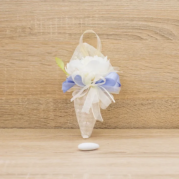 Sacchetto Cono Fiocco Lavagna con Pois e Sali Profumati Francesi La Vie en Rose