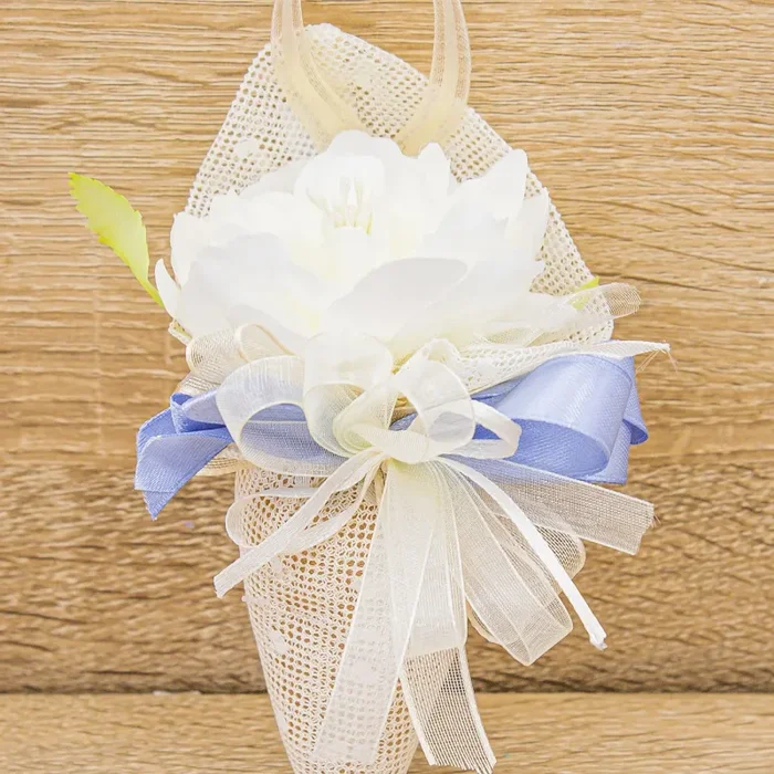 Sacchetto Cono Fiocco Lavagna con Pois e Sali Profumati Francesi La Vie en Rose - immagine 2