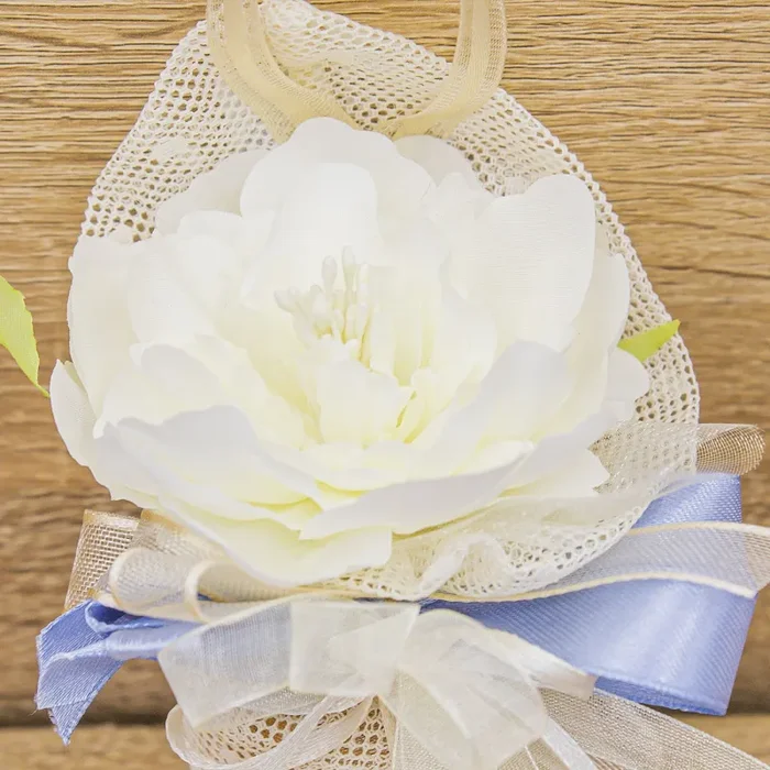 Sacchetto Cono Fiocco Lavagna con Pois e Sali Profumati Francesi La Vie en Rose - immagine 3